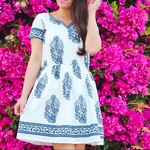 Goodnight macaroon blue and white dress small